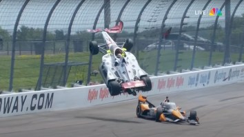 Airborne IndyCar Lands On Top Of Another Driver As Carnage Goes Flying During Fiery Wreck On Last Lap