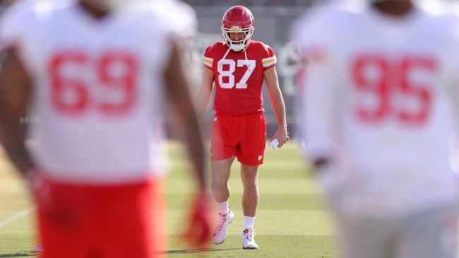 travis kelce at chies practice