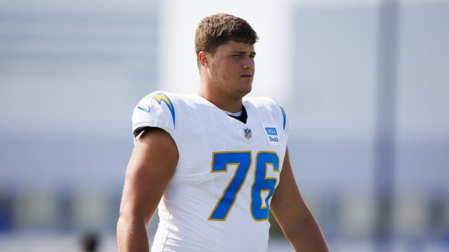 Joe Alt on the field for the Los Angeles Chargers.