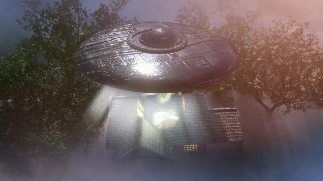 Ufo flying saucer over house