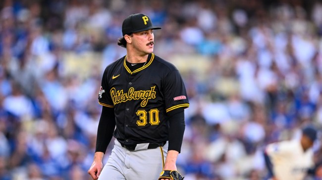 Paul Skenes walks off the field for the Pittsburgh Pirates.