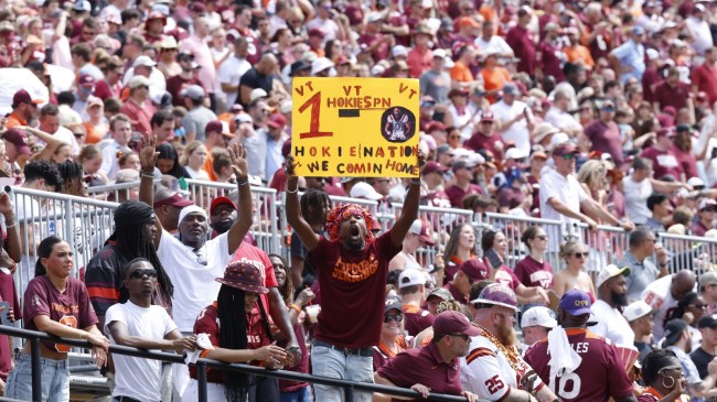 Virginia Tech Hokies fans cheer during a game vs. Vanderbilt.