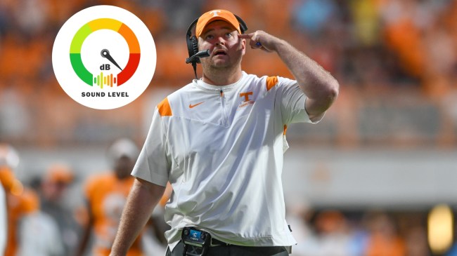 Tennessee football coach Josh Heupel on the sidelines.