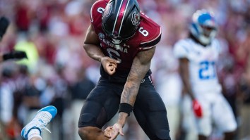 Jaxson Dart Mocks Gamecock Player For Gun-Related Taunt While Lane Kiffin Continues Victory Lap