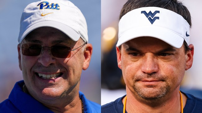 Pitt coach Pat Narduzzi and WVU coach Neal Brown