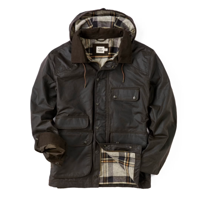 Flannel-Lined Waxed Hudson Jacket; shop Black Friday at Huckberry
