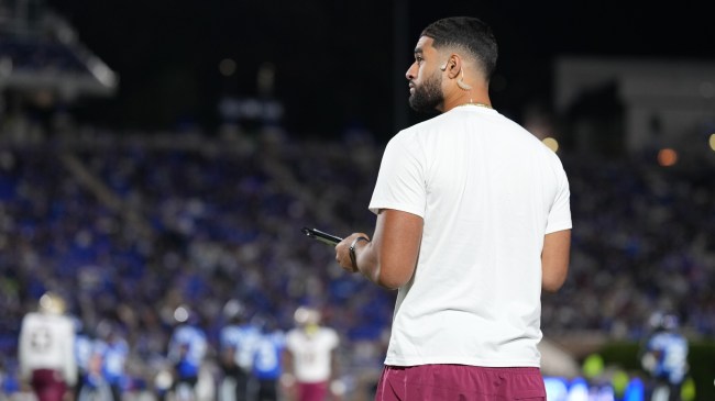 An injured DJ Uiagalelei on the sidelines for Florida State.