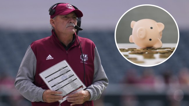 UMass football coach Don Brown on the sidelines.