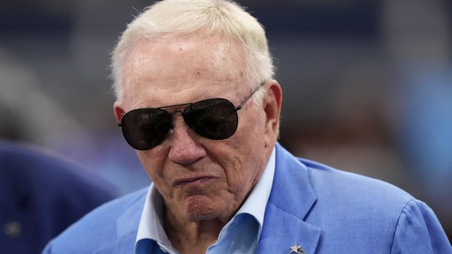 Jerry Jones on the field at AT&T Stadium.