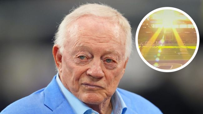 jerry jones in a light blue suit