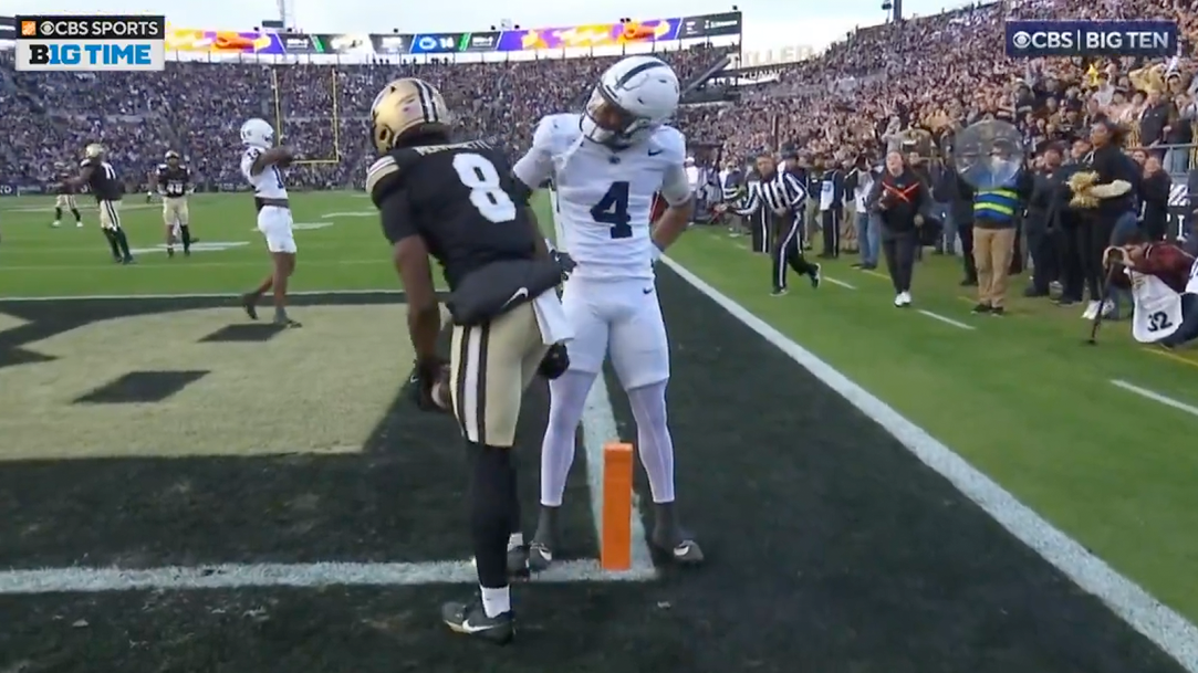 Purdue touchdown Out Of Bounds End Zone De'Nylon Morrissette