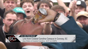 College Football Coach Chugs Beer While Live On ESPN Just Hours Before Massive Rivalry Game