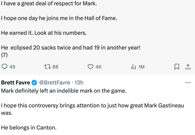 Brett Favre responds to Mark Gastineau