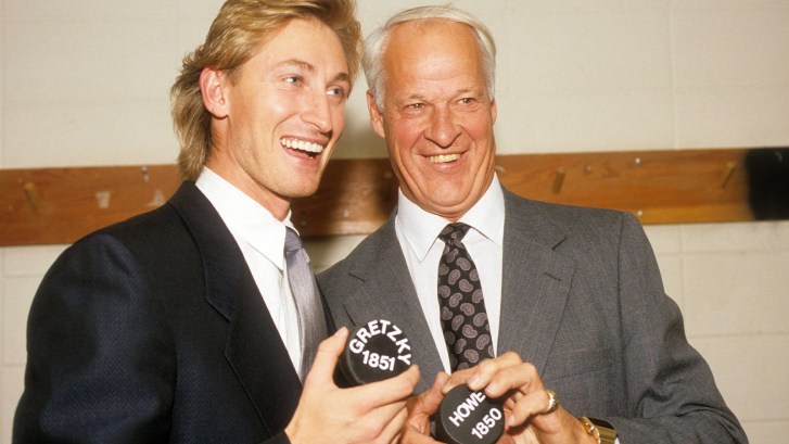 Wayne Gretzky and Gordie Howe