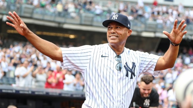 Former New York Yankees pitcher Mariano Rivera at Old Timers Day