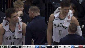 Conor McGregor Stared Down 7’1 NBA Center Brook Lopez While Sitting Courtside