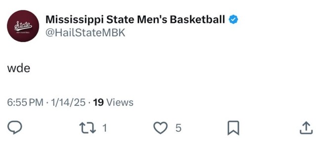 Mississippi State basketball WDE tweet