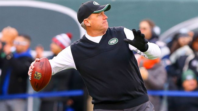 rex ryan as jets coach throwing a ball