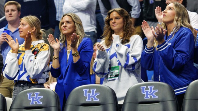 Kentucky basketball coach Mark Pope's family in the stands.