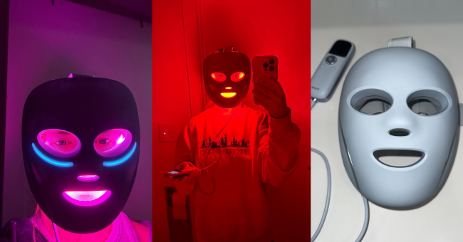Close up shots of CryoGlow mask in use