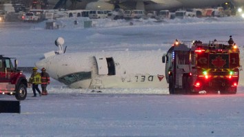 Video Captures Terrifying Moment Delta Plane Flipped Upside Down After Bursting Into Flames