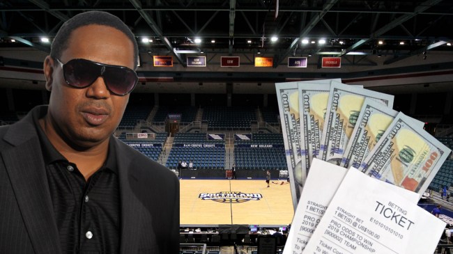 Master P pictured over a photo at the Southland Conference Tournament Championship.