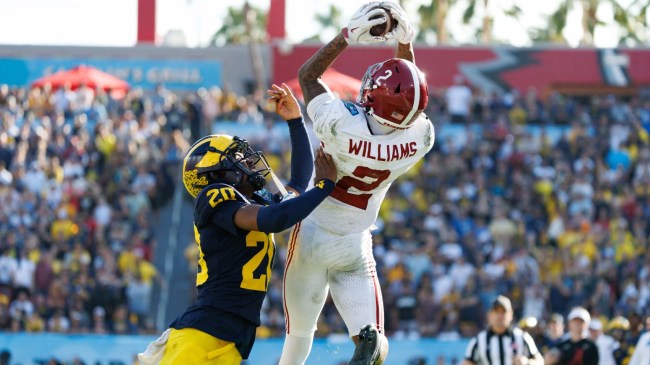 Alabama WR Ryan Williams catches a pass vs. Michigan.