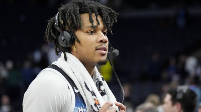 Terrence Shannon Jr. in an interview after a Minnesota Timberwolves game.