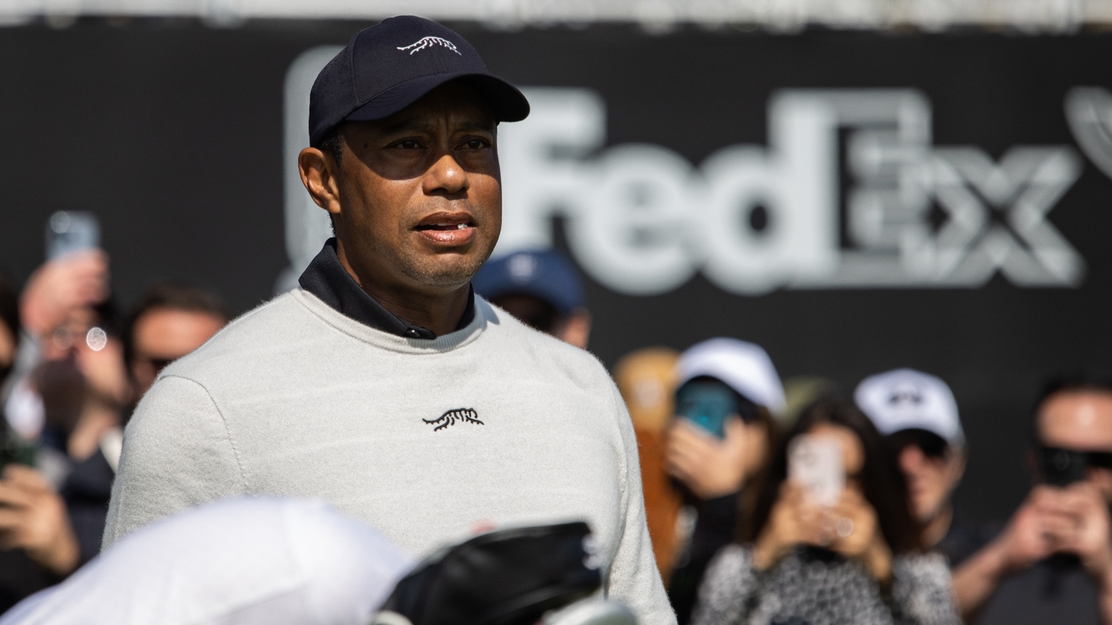 Tiger Woods practicing at the Genesis Invitational