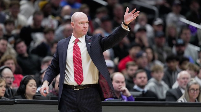 Maryland basketball coach Kevin Willard on the sidelines during a game.