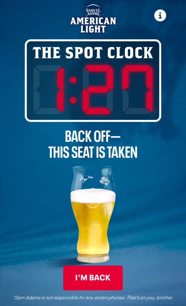 Sam Adams Seat Saver