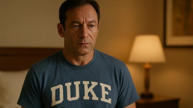 Jason Isaacs wearing Duke shirt in White Lotus