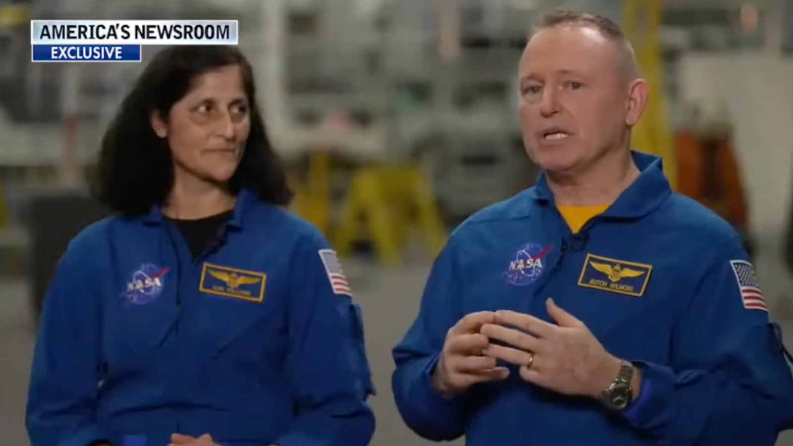 NASA astronauts Butch Wilmore and Suni Williams give first interview after being stranded in space