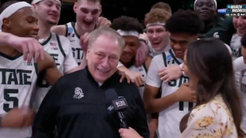 Tom Izzo Tears Up & Gets Emotional After Michigan State Advanced To The Elite Eight For The First Time In Six Years