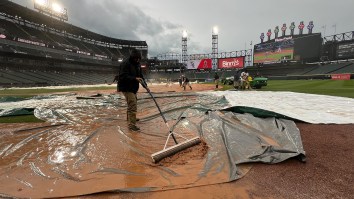 White Sox Grounds Crew’s Sad Attempt To Cover Field With Tarp During Rain Delay Sums Up The State Of The Franchise
