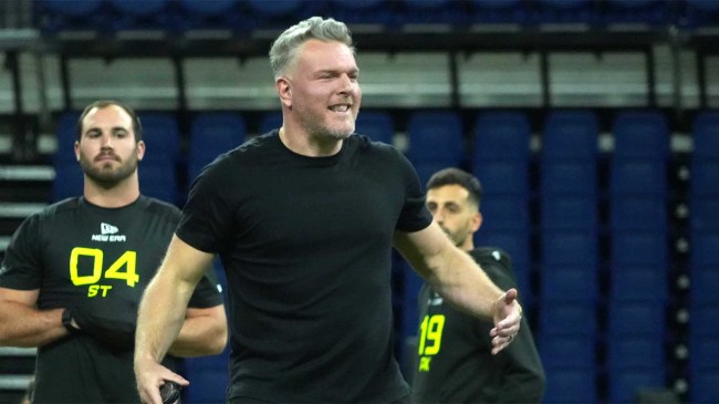 Pat-McAfee-watches-the-2025-NFL-Scouting-Combine