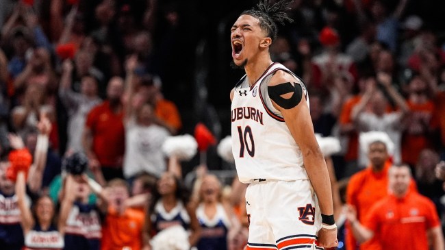 Auburn's Chad Baker-Mazara reacts on the court.