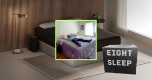 Man lays down on Eight Sleep mattress cover for best sleep ever
