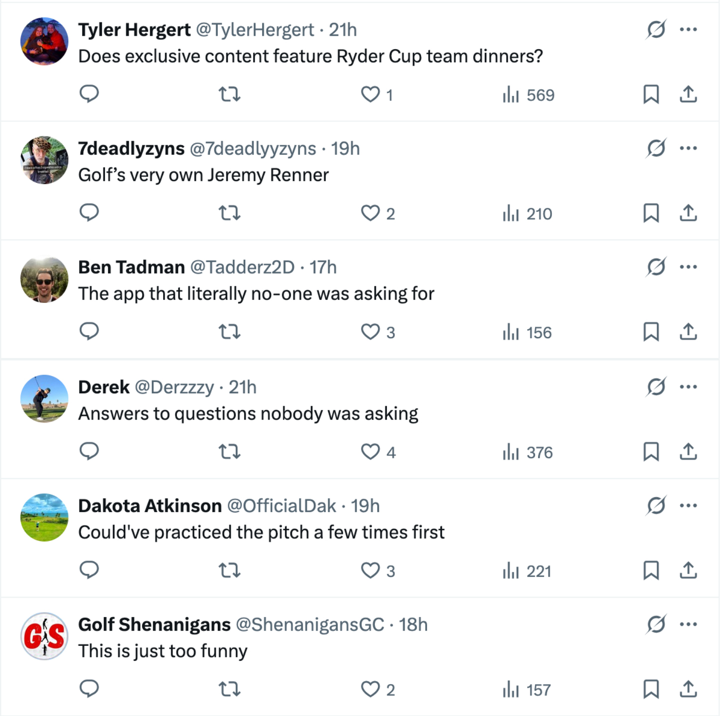 reactions to announcement of the Xander Schauffele app 