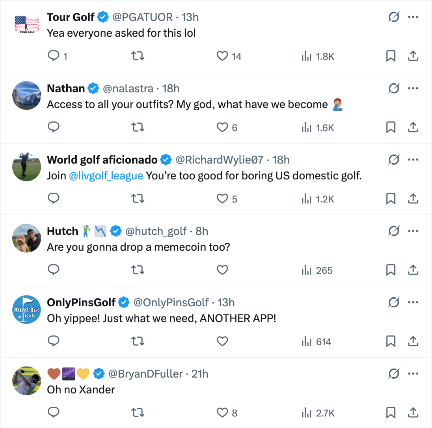 reactions to announcement of the Xander Schauffele app 