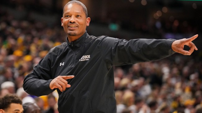 South Carolina basketball coach Lamon Paris on the bench.