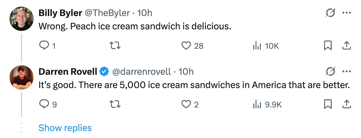 The Masters Ice Cream is delicious