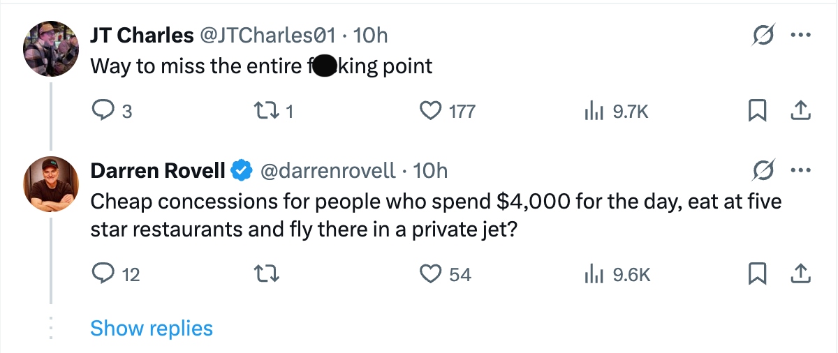 Darren Rovell misses the entire point