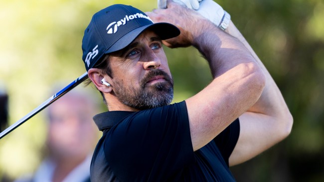 Aaron Rodgers golfing