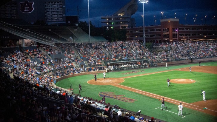 A view of the baseball field at Auburn University.