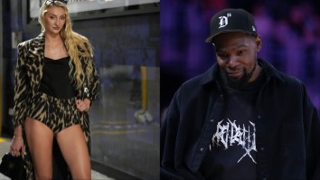 Kevin Durant Caught In 4K Eyeing Up Cameron Brink’s Supermodel Legs (Video)