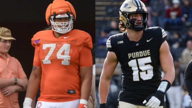 Clemson football players Will Heldt and Brayden Jacobs