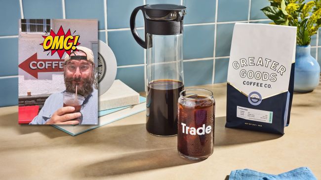 Bearded man shocked by how much money he's spending on cold brew