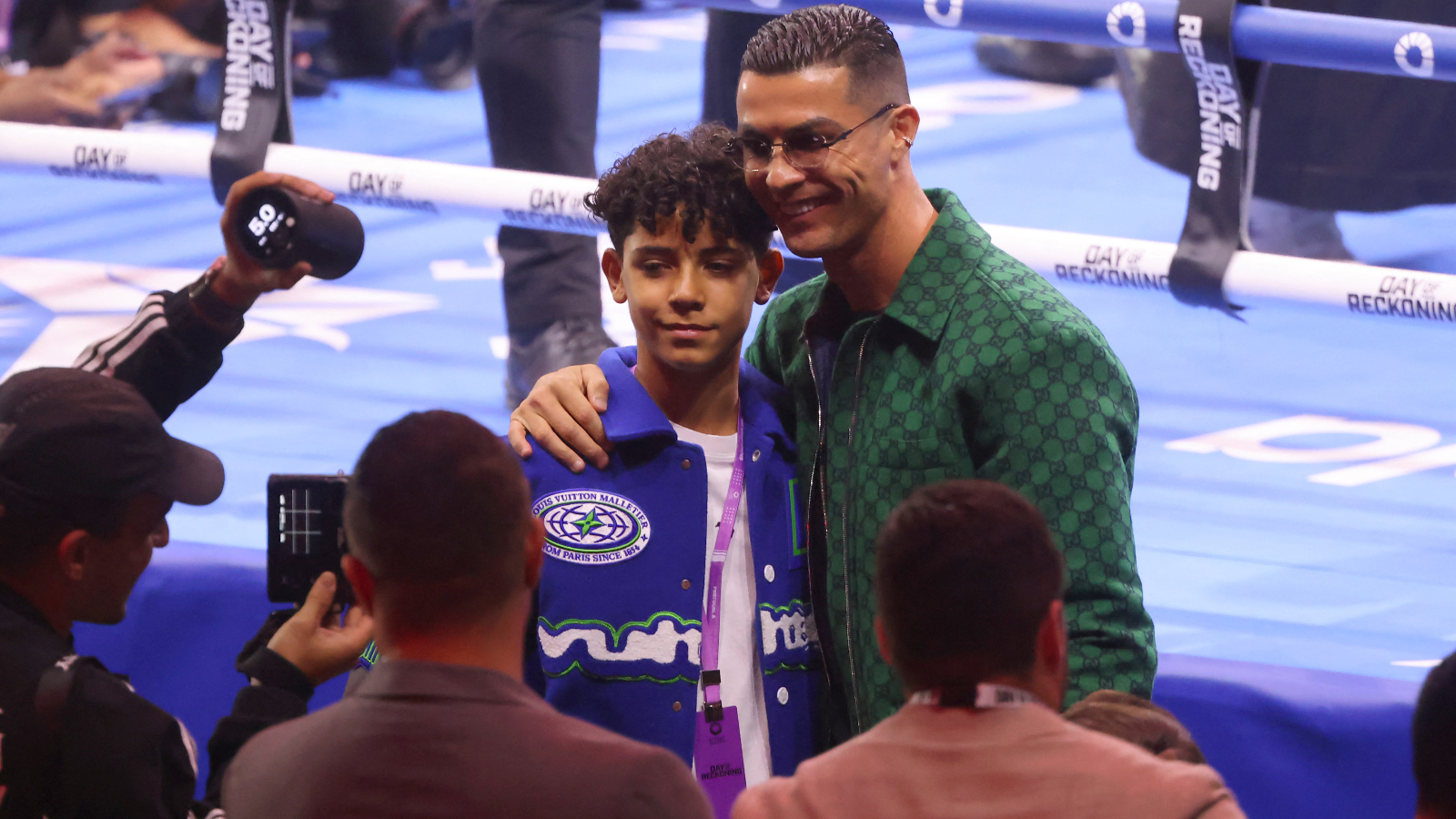 Cristiano Ronald Jr. with his father Cristiano Ronaldo