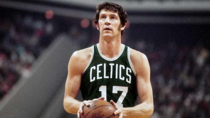 Unknown date; New York, NY, USA; FILE PHOTO; Boston Celtics forward John Havlicek (17) in action against the New York Knicks at Madison Square Garden. Mandatory Credit: Manny Rubio-Imagn Images